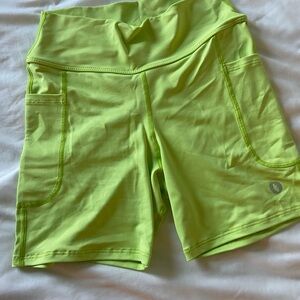 Women's Neon Green Athletic Shorts